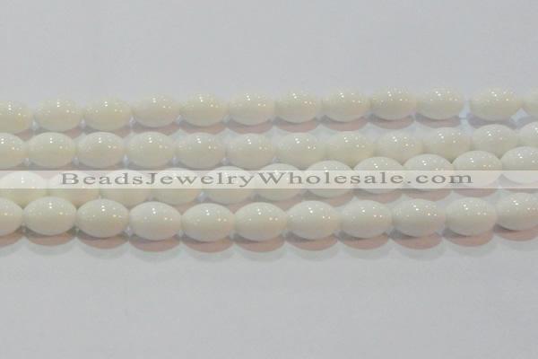 CAG7204 15.5 inches 12*16mm rice white agate gemstone beads