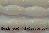 CAG7205 15.5 inches 8*16mm rice white agate gemstone beads