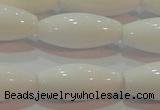 CAG7206 15.5 inches 7*21mm rice white agate gemstone beads