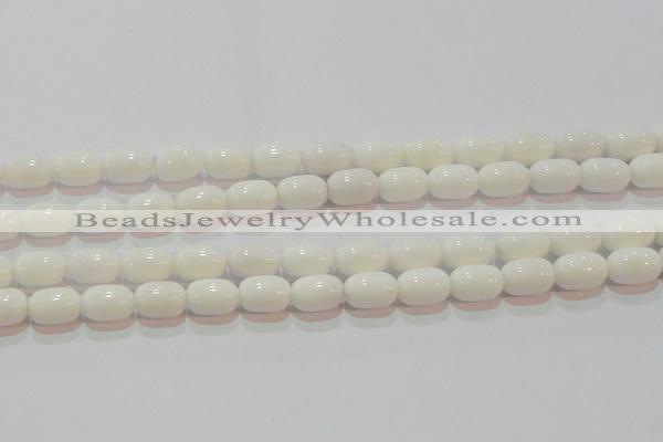 CAG7210 15.5 inches 8*12mm drum white agate gemstone beads