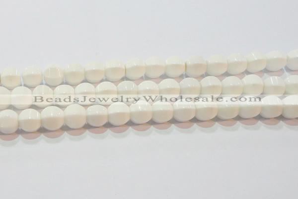 CAG7214 15.5 inches 12*12mm pumpkin white agate gemstone beads