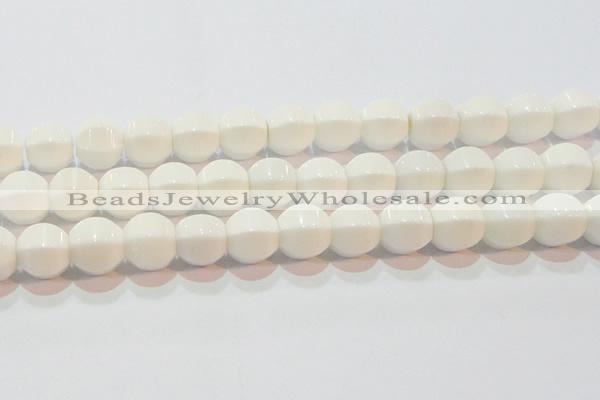 CAG7215 15.5 inches 14*14mm pumpkin white agate gemstone beads