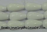 CAG722 15.5 inches 10*20mm teardrop white agate gemstone beads