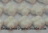 CAG7220 15.5 inches 12*12mm carved flower white agate gemstone beads