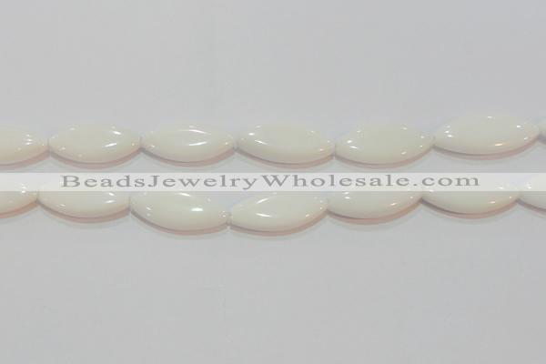 CAG7232 15.5 inches 16*33mm marquise white agate gemstone beads