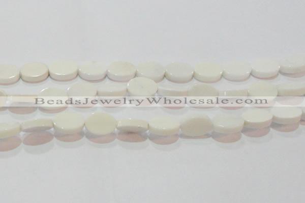 CAG7235 15.5 inches 12*16mm oval white agate gemstone beads