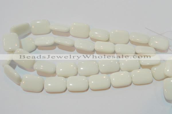 CAG7246 15.5 inches 12*16mm rectangle white agate gemstone beads