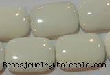 CAG7248 15.5 inches 15*20mm rectangle white agate gemstone beads