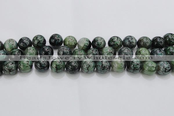 CAG7328 15.5 inches 18mm round dragon veins agate beads wholesale