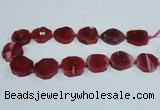 CAG7398 15.5 inches 25*25mm - 30*35mm freeform dragon veins agate beads