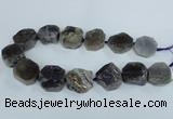 CAG7413 15.5 inches 25*27mm - 30*32mm freeform dragon veins agate beads