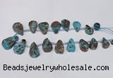 CAG7432 Top drilled 15*20mm - 20*35mm freeform ocean agate beads