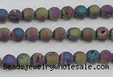 CAG7449 15.5 inches 6mm round plated druzy agate beads wholesale