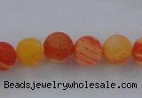 CAG7494 15.5 inches 4mm round frosted agate beads wholesale