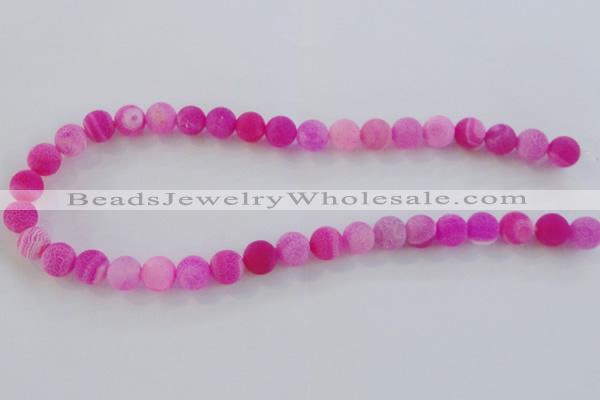 CAG7505 15.5 inches 10mm round frosted agate beads wholesale