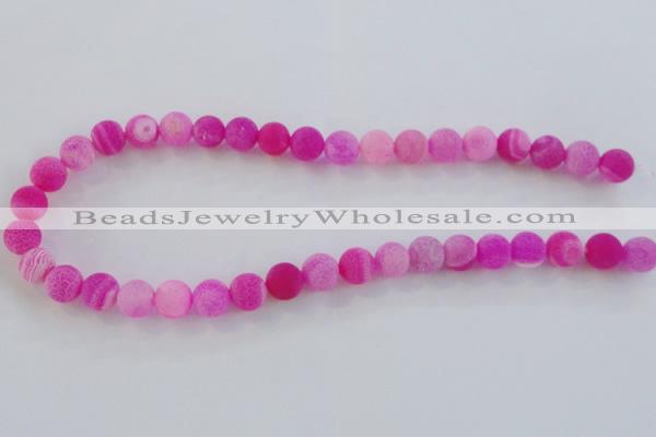 CAG7508 15.5 inches 16mm round frosted agate beads wholesale