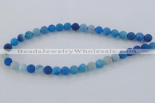 CAG7540 15.5 inches 16mm round frosted agate beads wholesale