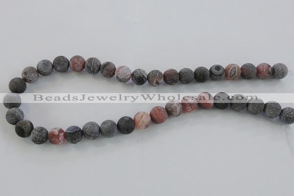 CAG7550 15.5 inches 4mm round frosted agate beads wholesale