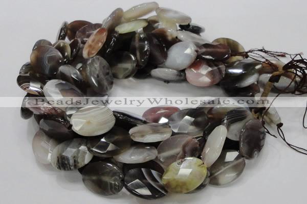 CAG758 15.5 inches 18*24mm faceted oval botswana agate beads