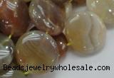 CAG777 15.5 inches 20mm flat round yellow agate gemstone beads