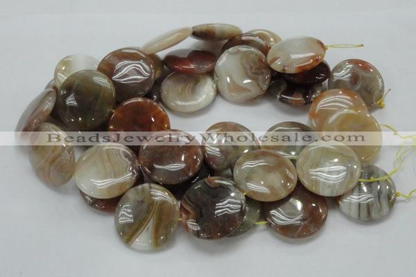 CAG780 15.5 inches 35mm flat round yellow agate gemstone beads