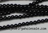 CAG7850 15.5 inches 2mm round black agate beads wholesale