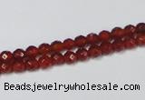 CAG7860 15.5 inches 2mm faceted round red agate beads wholesale