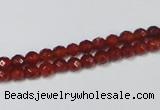 CAG7861 15.5 inches 3mm faceted round red agate beads wholesale