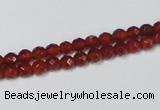 CAG7862 15.5 inches 5mm faceted round red agate beads wholesale