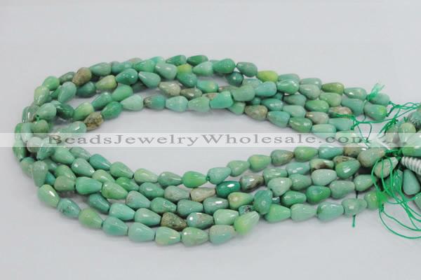 CAG7876 15.5 inches 8*10mm faceted teardrop grass agate beads