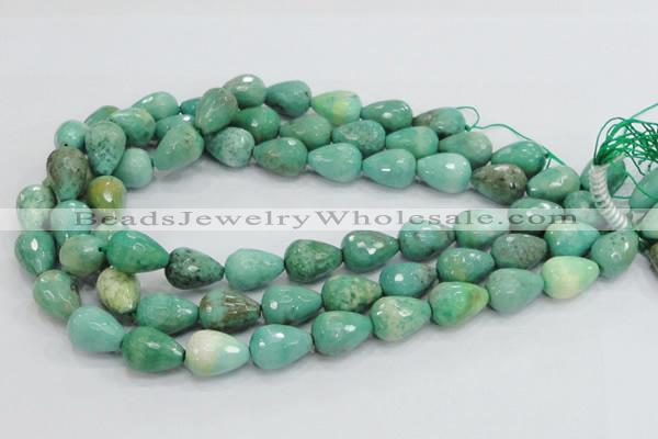 CAG7880 15.5 inches 15*20mm faceted teardrop grass agate beads