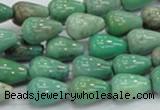 CAG7897 15.5 inches 10*14mm teardrop grass agate beads wholesale