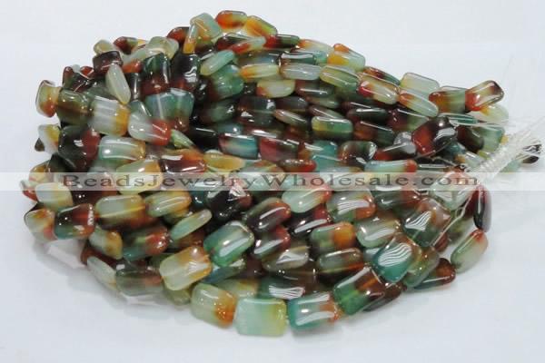 CAG791 15.5 inches 13*18mm rectangle rainbow agate gemstone beads