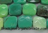 CAG7914 15.5 inches 16*16mm faceted square grass agate beads