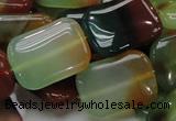 CAG792 15.5 inches 18*25mm rectangle rainbow agate gemstone beads