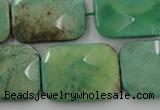 CAG7926 15.5 inches 18*25mm faceted rectangle grass agate beads