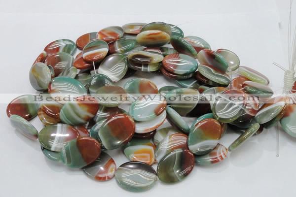 CAG800 15.5 inches 20*30mm oval rainbow agate gemstone beads