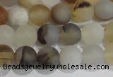 CAG8011 15.5 inches 6mm round matte Montana agate gemstone beads