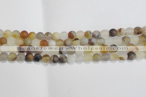 CAG8012 15.5 inches 8mm round matte Montana agate gemstone beads