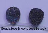 CAG8134 Top drilled 18*25mm teardrop rainbow plated druzy agate beads