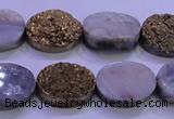 CAG8163 7.5 inches 12*16mm oval glod plated druzy agate beads