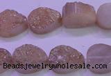 CAG8281 7.5 inches 12*16mm teardrop champagne plated druzy agate beads