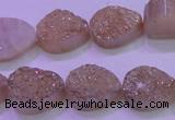 CAG8291 7.5 inches 13*18mm teardrop champagne plated druzy agate beads