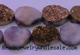 CAG8303 7.5 inches 15*20mm teardrop gold plated druzy agate beads