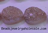 CAG8311 7.5 inches 18*25mm teardrop champagne plated druzy agate beads