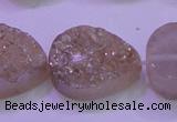 CAG8321 7.5 inches 20*30mm teardrop champagne plated druzy agate beads