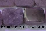 CAG8456 15.5 inches 20*30mm rectangle grey druzy agate gemstone beads