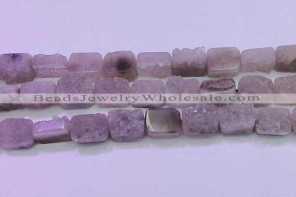 CAG8456 15.5 inches 20*30mm rectangle grey druzy agate gemstone beads