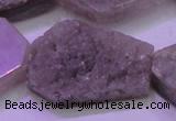 CAG8460 15.5 inches 25*35mm - 30*40mm freeform grey druzy agate beads