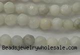 CAG8513 15.5 inches 4mm faceted round grey agate beads wholesale